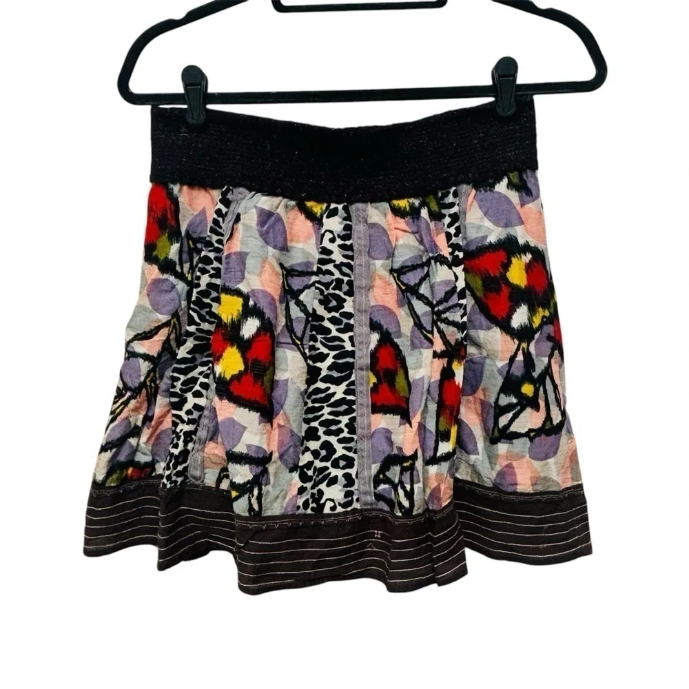 Free People Mixed Print Skater Skirt